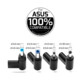 Quatre embouts DC 100% compatibles Asus Ø 4,5 x 3 / 5,5 x 2,5 / 3 x 1 / 4 x 1,35 mm avec diamètres intérieurs et extérieurs annotés