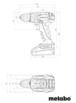Dimenssions de la perceuse-visseuse Metabo BS 14.4