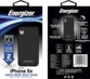 Faces avant et arrière de l'emballage de la coque antichoc pour iPhone XR de la marque Energizer avec données techniques