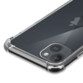 Gros plan sur les coins arrondis renforcés de la coque de protection transparente pour iPhone