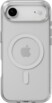 Arrière d'un iPhone Air protégé par un étui argent/transparent avec anneau magnétique MagSafe