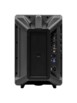 Vue arrière du boîtier noir mat du haut-parleur sur pied avec connecteurs XLR, jack 3,5 mm, RCA/Cinch et prise d'alimentation pour chargeur secteur