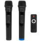 2 microphones à main UHF alimentés par 2 piles AA chacun avec télécommande infrarouge pour contrôle à distance