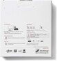 Arrière du packaging carton avec logos et spécifications techniques du produit