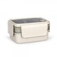 Bento double compartiment en plastique et inox coloris beige compatible lave-vaisselle