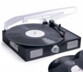 Platine vinyle Inovalley TD11 noire avec disque et haut-parleurs intégrés