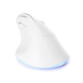 Souris bluetooth et radio 2,4 GHz verticale coloris blanc avec rétroéclairage LED bleu clair