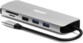 Face avant de biais côté gauche du hub multiports avec câble USB-C, lecteur de carte SD/MicroSD et 3 ports USB-A
