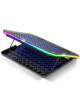 Vue arrière du dessus de la tablette de ventilation LED RVB pour PC gamer 10 à 17" avec 6 positions d'inclinaison