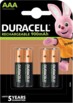 4 accumulateurs AAA NiMH Duracell Staycharged 900 mAh