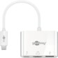 Dock USB-C blanc à quatre interfaces vu en léger angle sur fond blanc