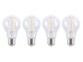 Quatre ampoules LED à filament avec une puissance de 6 watts pour lampe avec culot E27.