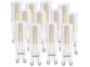 Lot de 12 ampoules LED G9 - 3 W - 320 lm - Blanc chaud