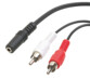 Câble adaptateur noir jack vers cinch stéréo avec connecteurs rouge et blanc