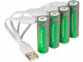 4 accumulateurs AA 2000 mAh avec port de chargement USB-C 