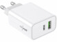 Adaptateur secteur USB-C Power Delivery et USB-A Quick Charge 30 W 