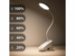 Lampe de lecture CCT rechargeable mise en situation avec différentes puissances d'éclairage