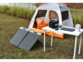 Panneau solaire pliable 100W avec cellules solaires monocristallines SPL-210 mise en situation au camping avec batterie nomade