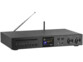 Récepteur audio hi-fi plat rectangulaire coloris noir avec antenne DAB+/FM télescopique, antenne wifi, écran couleur TFT, lecteur CD intégré, prise casque, port USB-A et boutons de commande