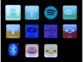 Capture d'écran des différentes applications et fonctions sélectionnables sur l'écran du tuner h-fi IRS-715 donc spotify, bluetooth, radio DAB+/FM, CD, USB, radio Internet ou encore Podcasts