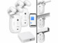 Pack avec robot, 2 bras de fixation pour tringle à rideaux, 2 bras de fixation pour rails (profilés en T et en U), chaîne, câble USB (USB-C vers USB-A, 30 cm), petit tournevis, passerelle wifi et câble USB (30 cm, USB-C vers USB-A)