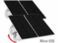 Pack de 4 panneaux solaires universels avec support, matériel de montage, 4 câbles Micro-USB 3 m et mode d’emploi en français