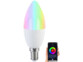 Ampoule LED connectée E14 RVB-CCT compatible ZigBee mise en situation avec smartphone
