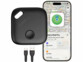 Traceur localisateur d'objets et de clés rechargeable SGF-60 compatible Airtag vue de face avec smartphone et applicatoin