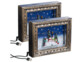Pack de 2 cadres de Noël avec motif famille de bonhommes de neige et câble USB