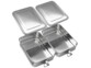 2 lunchboxes en acier inoxydable avec parois de séparation amovibles et coulissantes de la marque Rosenstein & Söhne