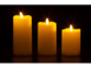 3 bougies LED blanc chaud télécommandées avec luminosité variable et minuterie allumées dans l'obscurité