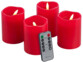 4 bougies de l'Avent LED coloris rouge avec télécommande de la marque Britesta