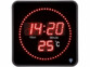 montre murale LED rouges radiopilotée thermomètre