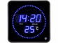 horloge digitale radiopilotée LED bleues avec thermomètre