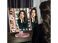 Miroir de maquillage grossissant lumineux à 3 faces 