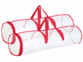 2 tubes de rangement pour rouleaux de papier cadeau avec poignées et fermeture à glissière coloris rouge et transparent