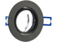 Cadre de support rond noir avec bornes à ressort bleues et languettes métallique