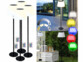 Pack de 4 lampes sur pied solaires télécommandées LED RVB CCT de la marque Lunartec
