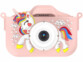 Caméra vidéo pour enfant 2 objectifs avec étui licorne rose