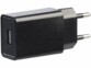 Chargeur secteur USB coloris noir avec port USB-A pour chargement de la batterie solaire