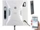 Robot lave-vitres connecté PR-300 avec pulvérisation bilatérale mise en situation avec télécommande et smartphone avec application