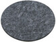 Dessous-de-table en feutre gris foncé de 10 cm de diamètre.