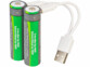 2 piles rechargeable par USB 18650