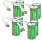 8 accus type D 5400 mAh avec port de chargement USB