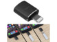 adaptateur OTG USB 3.0 femelle vers Lightning en aluminium mise en situation avec un iPhone et une clé