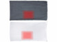 Mise en situation de la diffusion de la chaleur infrarouge de la couette à travers un schéma d'un rectangle rouge depuis l'intérieur et l'extérieur de la couverture