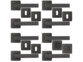 4 x 2 poignées de porte noires mat en acier inoxydable avec rosettes carrées 