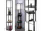 Lampe de salon avec étagères douille e27 coloris noir