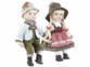 Couple de 2 poupées garçon et fille en porcelaine avec costume bavarois traditionnel
