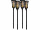 Pack de 4 torches de jardin solaires 78 cm avec LED à effet flamme de la marque Lunartec